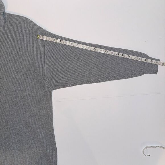 Free People Softly Structured Knit Tunic Sweater Knit Turtleneck Pullover Gray S - Picture 7 of 10